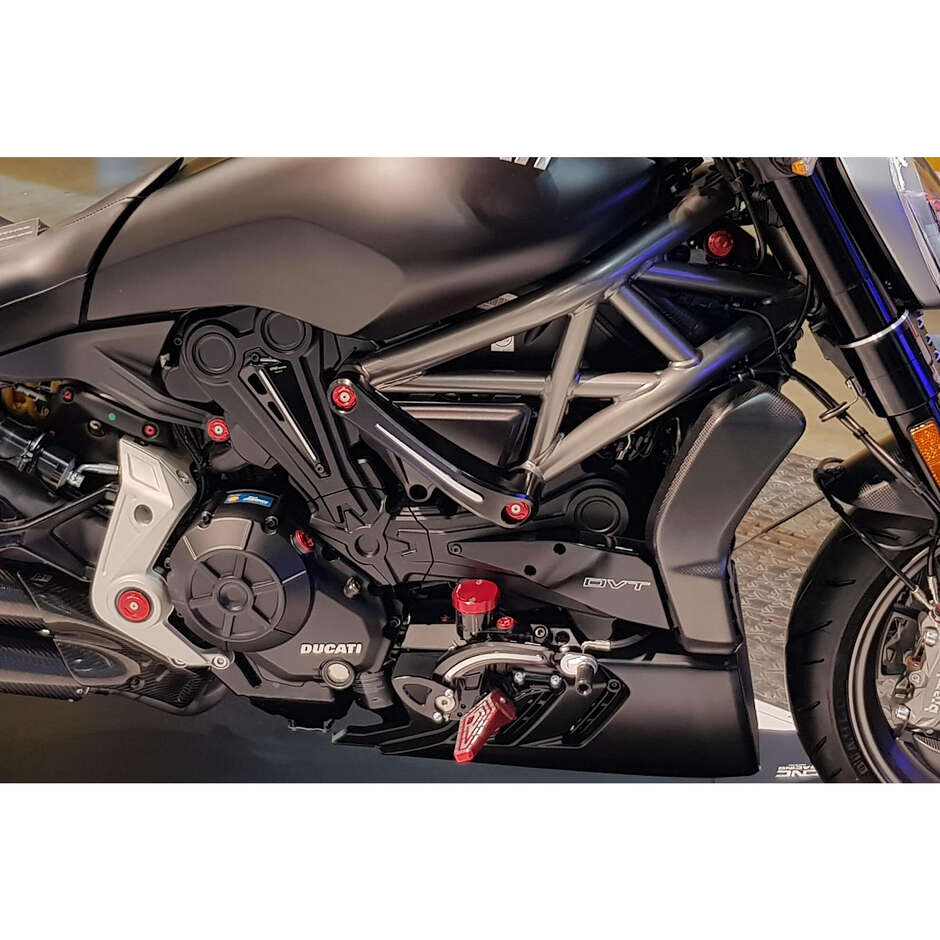 Protections de cadre Ducati XDIAVEL TC401 - Bicolore CNC Racing Noir Argent