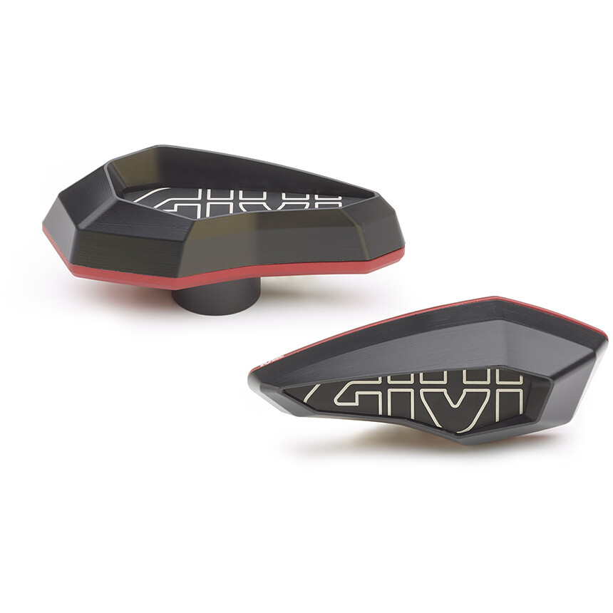 Protections de cadre en polymère renforcé de fibres de verre avec insert en aluminium usiné et anodisé rouge (2 pièces) Givi SLD01RE Pour HONDA CB 1000 R (18 > 25)