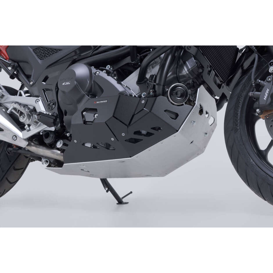 Protezione Motore Argento / Nero Sw-Motech MSS.01.151.10102 Per Honda NC700 / NC750 con DCT