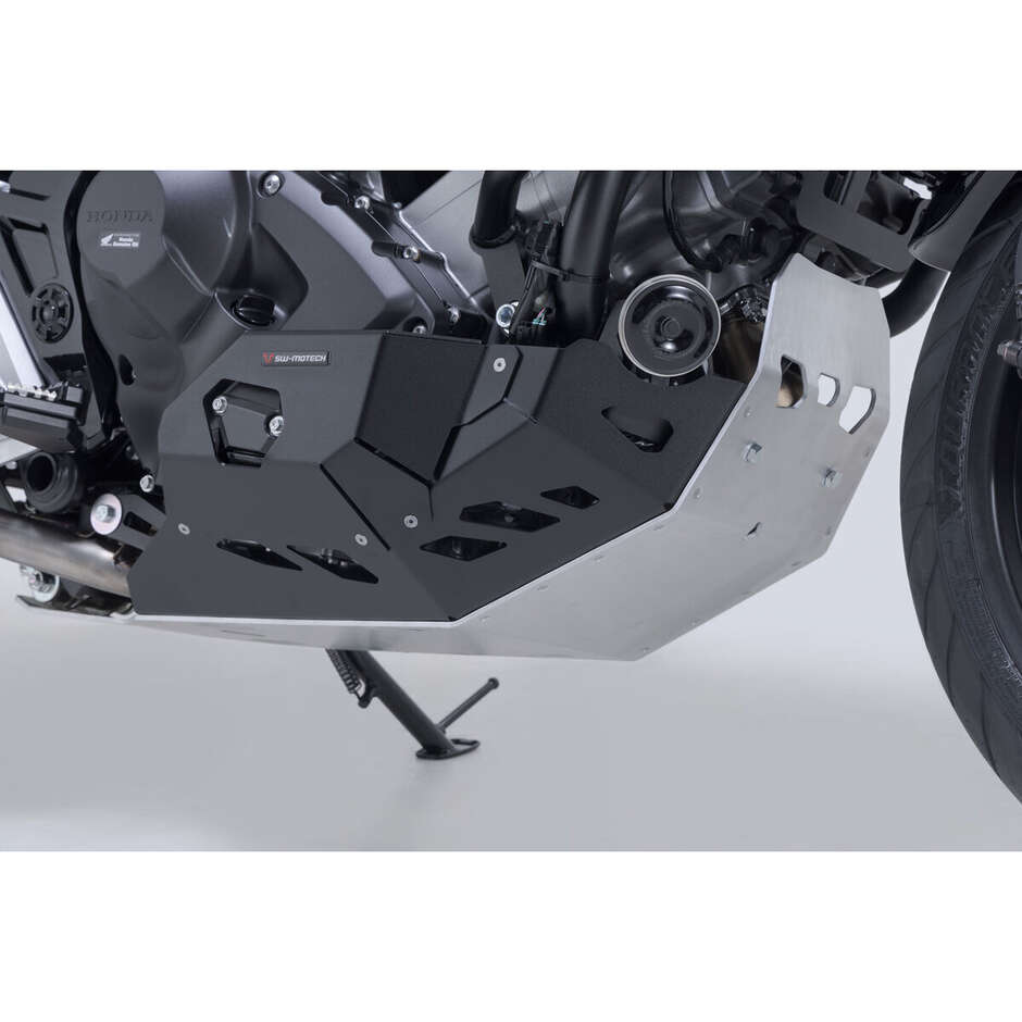 Protezione Motore Argento / Nero Sw-Motech MSS.01.151.10102 Per Honda NC700 / NC750 con DCT