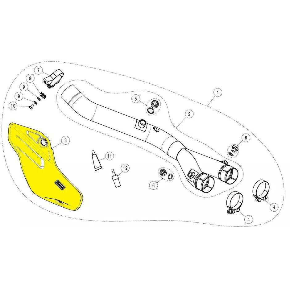 Protezione Paracalore Akrapovic  P-HSY10L3 Specifico Per YAMAHA MT-10/SP (22-24)