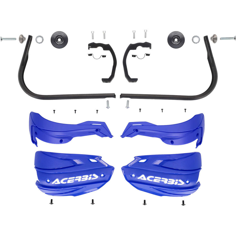 Protège-mains Acerbis ADV TYPE G pour KTM 125 ENDURO R (2025-2026) et autres modèles (Bleu/Blanc)