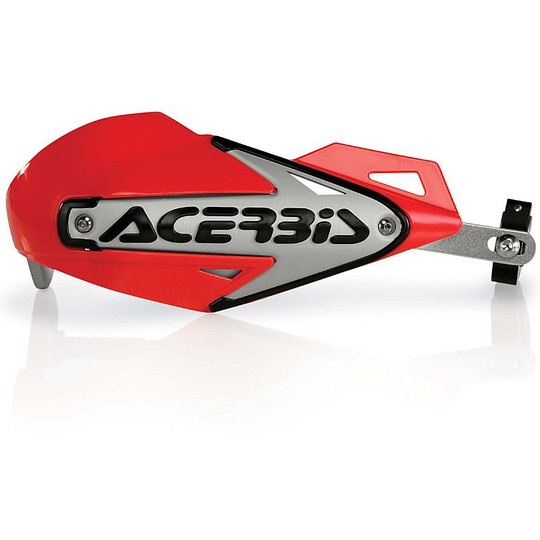 Protège-mains Acerbis universels Moto Cross Enduro E avec kit de montage rouge