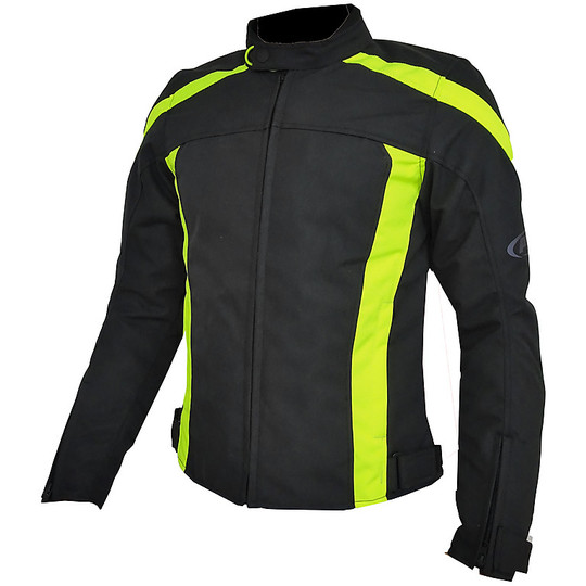 PXT Short Lady Women's Technical Motorcycle Jacket Black Yellow Waterproof