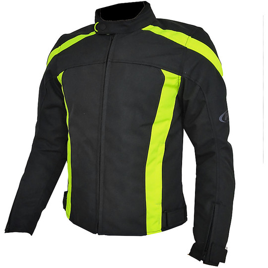 PXT Short Man Technical Motorcycle Jacket Black Yellow Waterproof