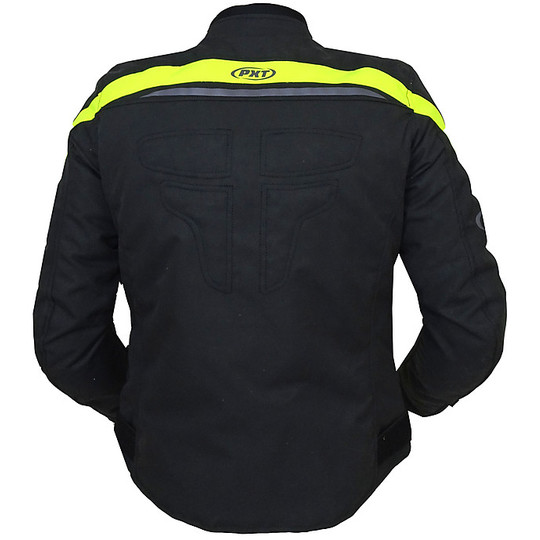 PXT Short Man Technical Motorcycle Jacket Black Yellow Waterproof
