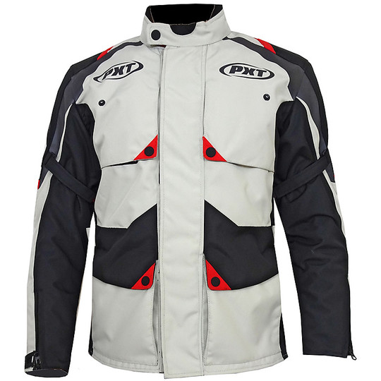 PXT Worms Man Triple Gray Layer Red Motorcycle Jacket