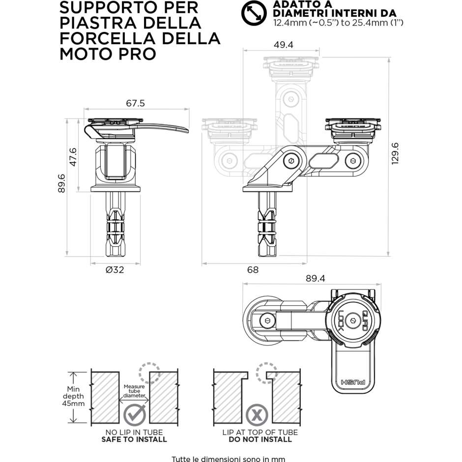 Quad Lock QLM-FSM-PRO Pro Fork Plate Support