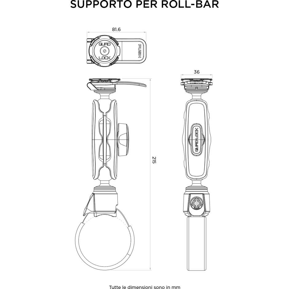 Quad Lock QLM-RCM Roll-Bar Support