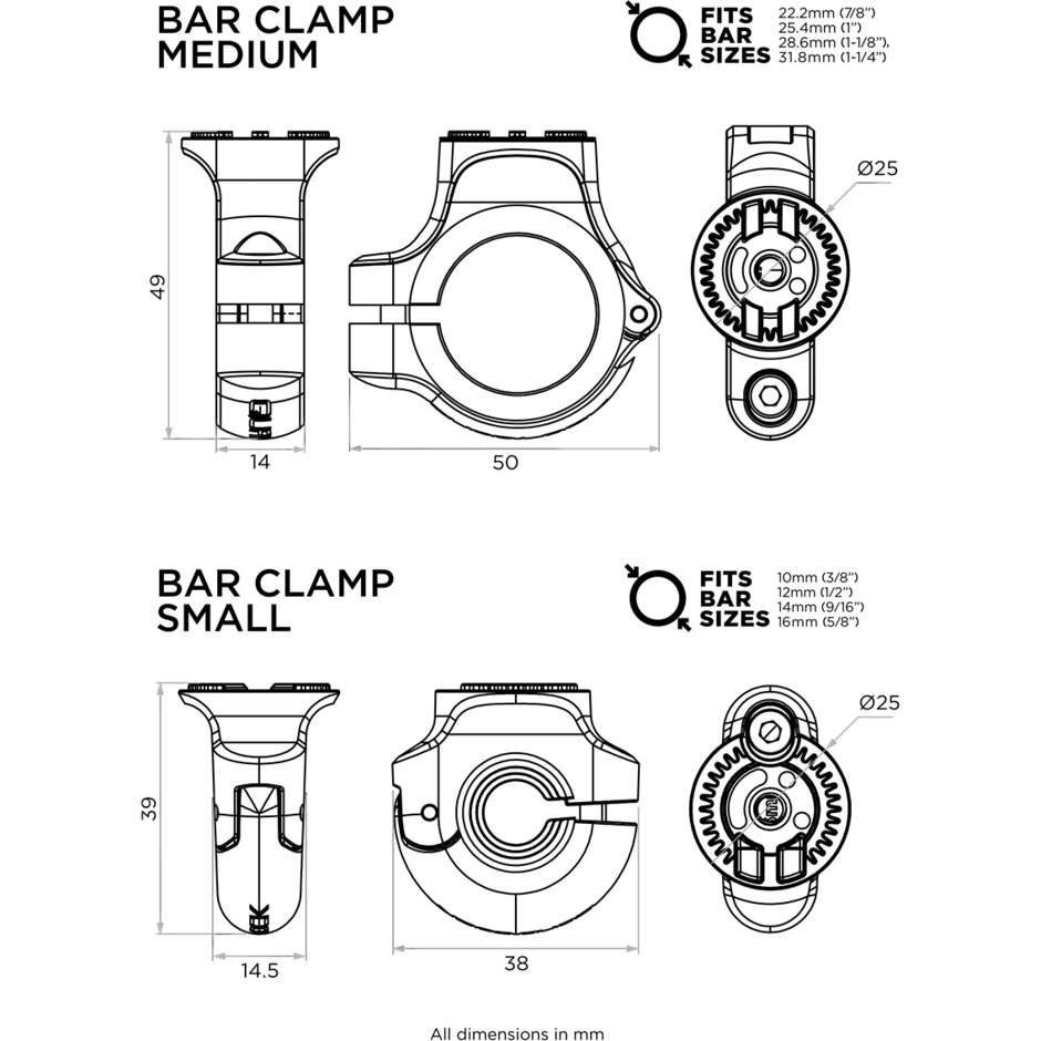 Quad Lock QLP-360-BCS-2 Smartphone Holder 360 Small Base V2 Universal