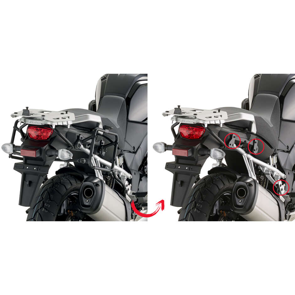 Quick-release side case holder specifically for MONOKEY or RETRO FIT cases Givi PLR3105 For SUZUKI DL 1000 V-Strom (14 > 19)