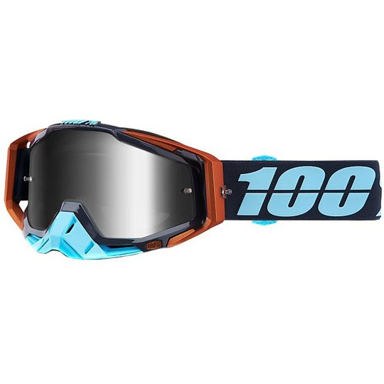 RACECRAFT 100% Cross Enduro Motorcycle Goggles Mask are Silver Lens