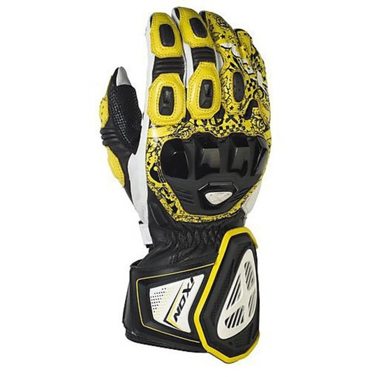 Racing Gloves Ixon Leather Rs PRO HP Black / White Printed
