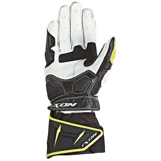 Racing Gloves Ixon Leather Rs PRO HP Black / Yellow Fluo