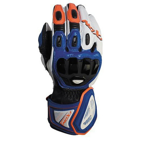 Racing Gloves Ixon Leather Rs PRO HP Schwarz / Weiß / Rot / Blau Bedruckt