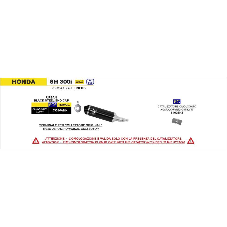 Racing Header for Reflex Exhaust Honda SH 300i 2019/2020