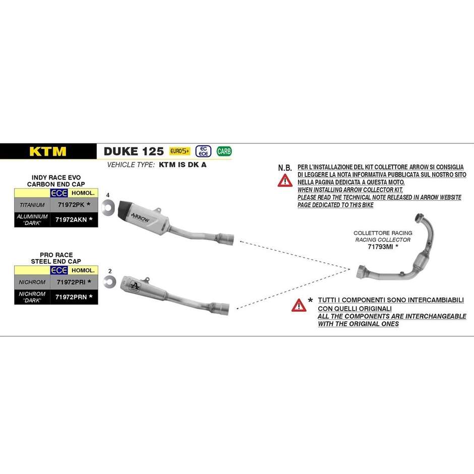 Racing Header KTM DUKE 125 2024/2025