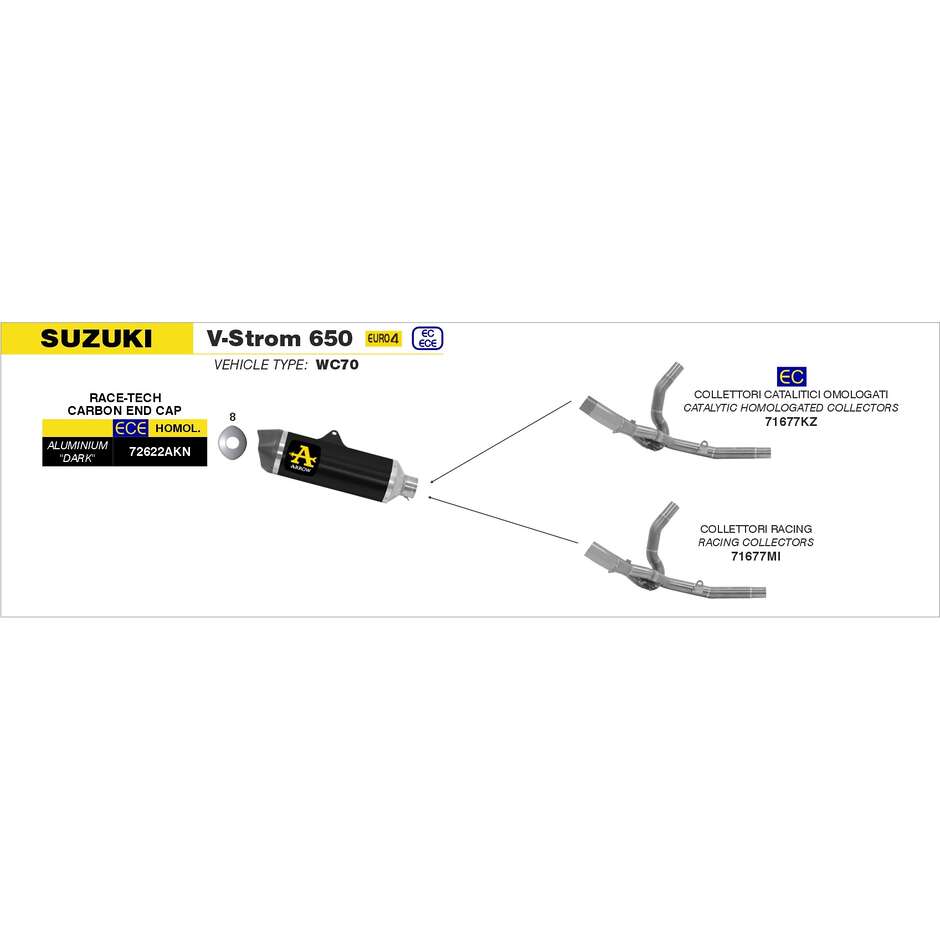 Racing Headers for Race-Tech Exhaust for the 2017/2020 Suzuki V-STROM 650