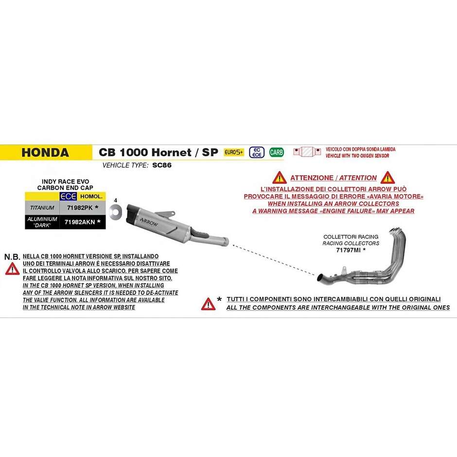 Racing Headers Honda CB 1000 Hornet / SP 2025