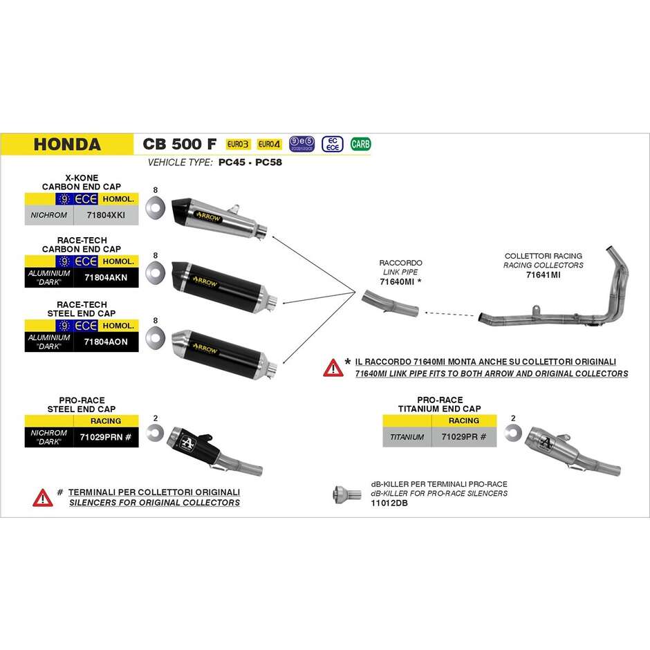 Racing Headers Honda CB 500 F 2016/2018