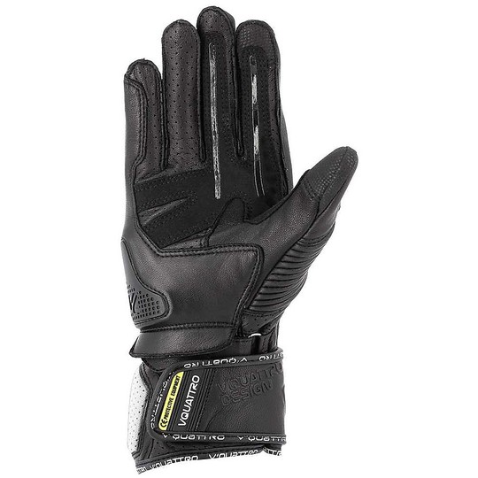 Racing Leather Gloves Vquattro RL 18 Black White