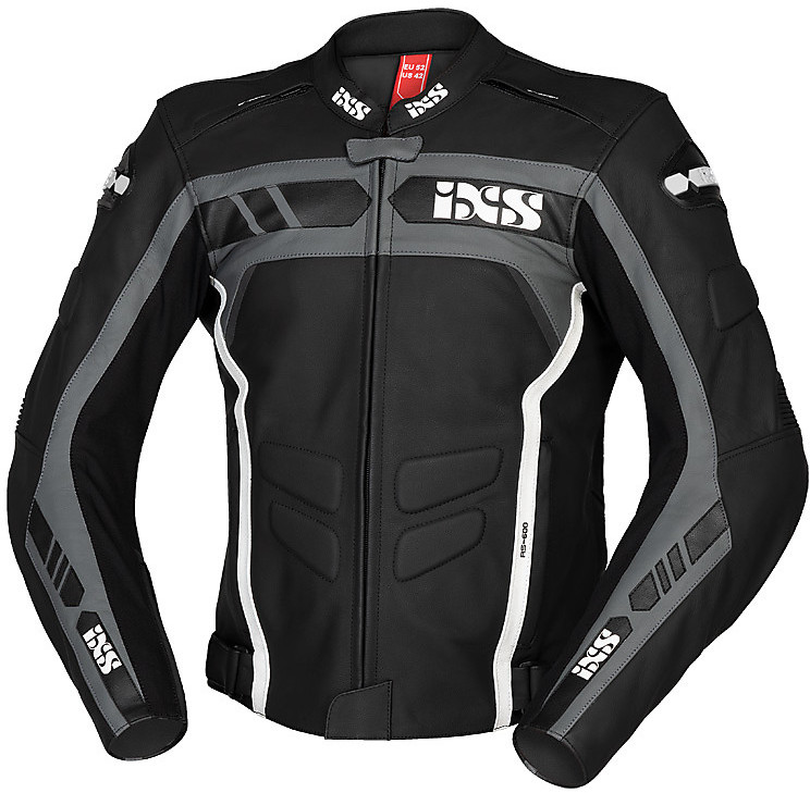 Racing Leather Ixs Sport LD RS-600 Leather Jacket Black Gray White For ...