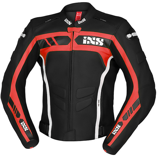 Racing Leather Ixs Sport LD RS-600 Leather Jacket Black Red White
