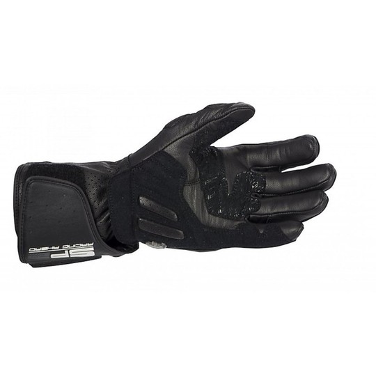 Racing Leather Motorcycle Gloves Alpinestars SP-2 Black-White-Yellow