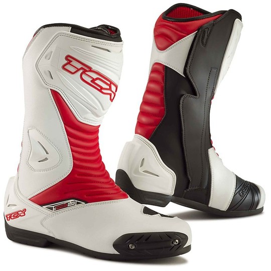Racing Motorcycle Boots TCX S-Sportour Ages White Red