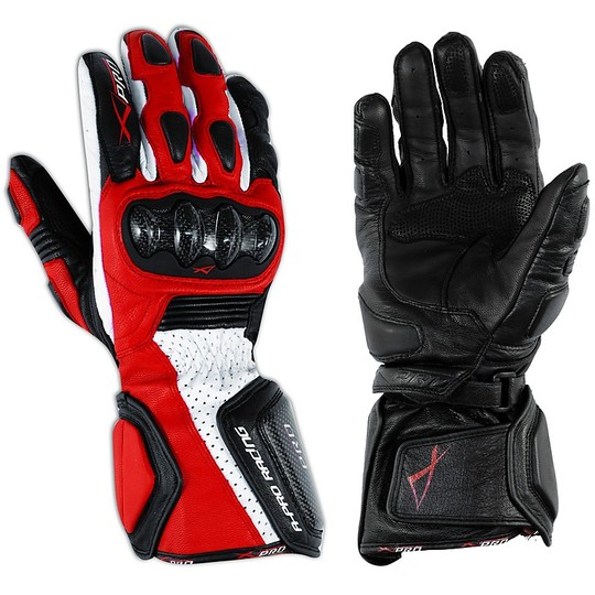 Racing Motorcycle Gloves A-Pro Leather Full Tilt Red Flower
