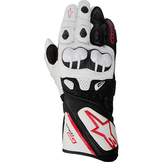 Racing Motorcycle Gloves Alpinestars GP PLUS-White-Black