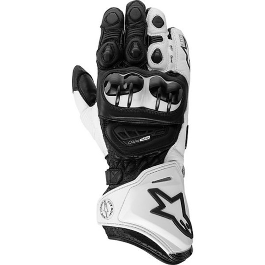 Racing Motorcycle Gloves Alpinestars GP PRO-White-Black For Sale
