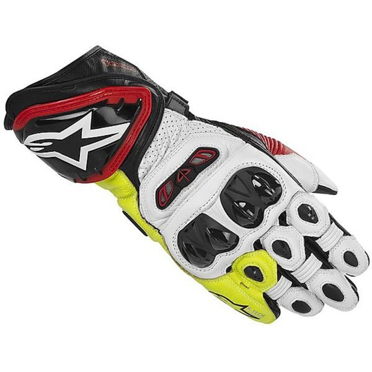 Racing Motorcycle Gloves Alpinestars GP TECH GLOVES 2013 Black-Red-Yellow Fluo