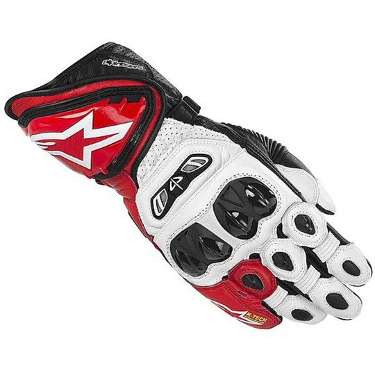 Racing Motorcycle Gloves Alpinestars GP TECH GLOVES 2013 White-Red-Black