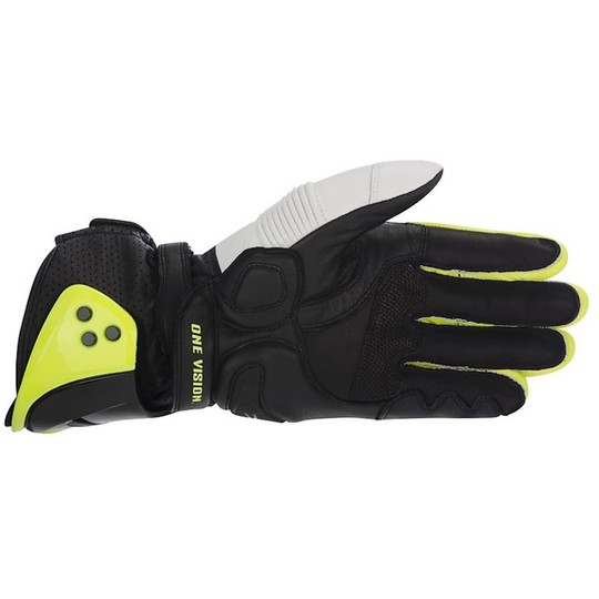 Racing Motorrad-Handschuhe Alpinestars GP PRO-Weiß-Schwarz-Gelb