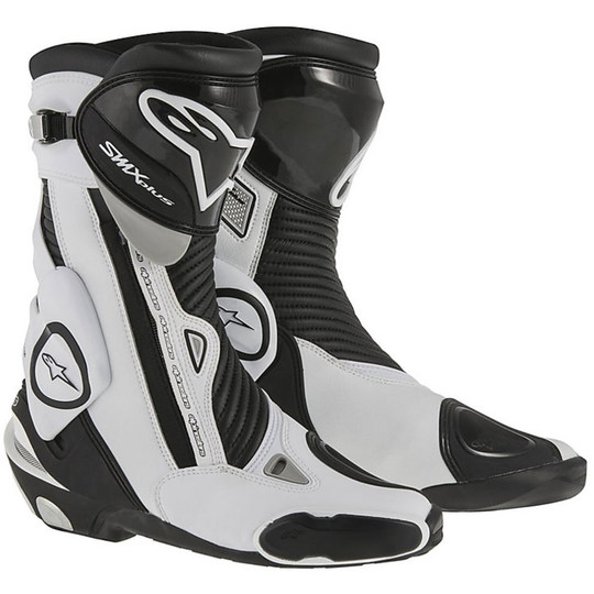 Racing Track Motorcycle Boots Alpinestars S-MX Plus New Black White