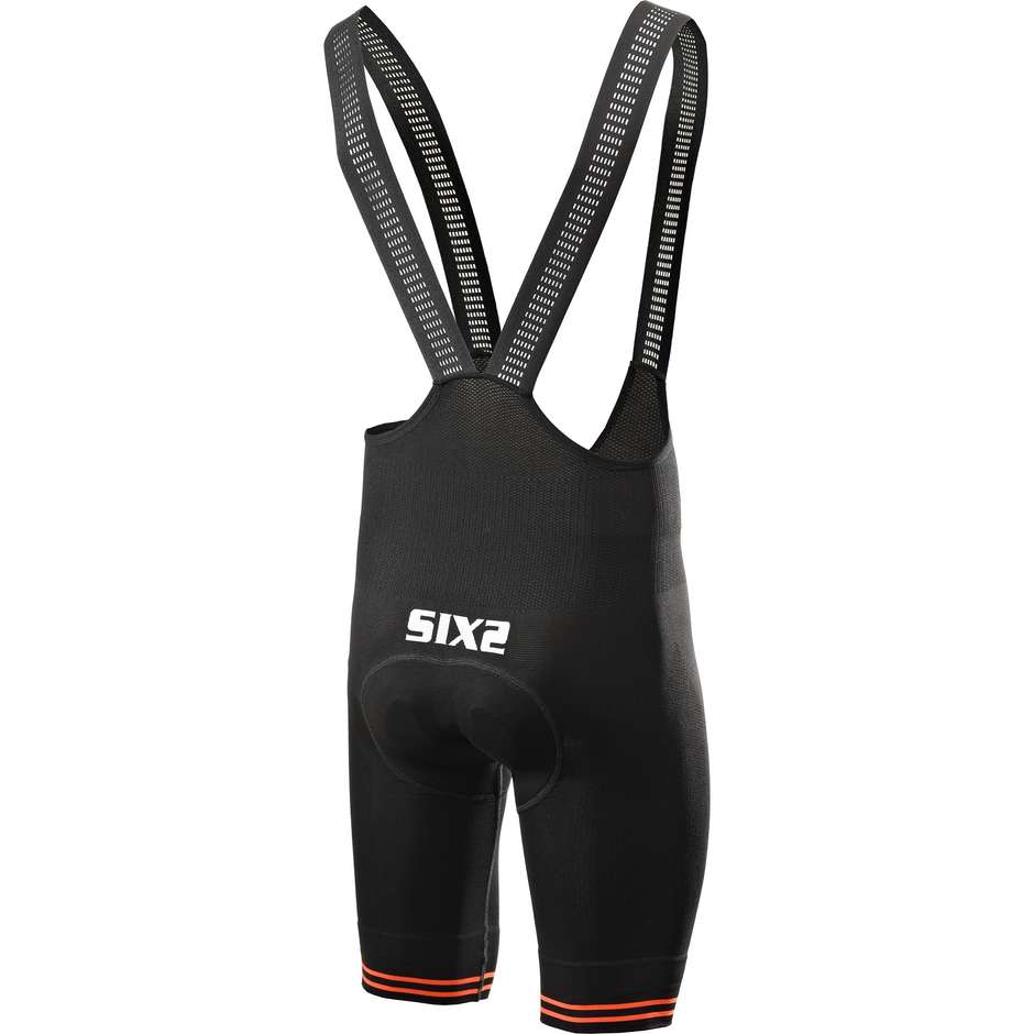 Radhose Shorts Sixs Kurzbein Clima Bib External Pad Schwarz Orange
