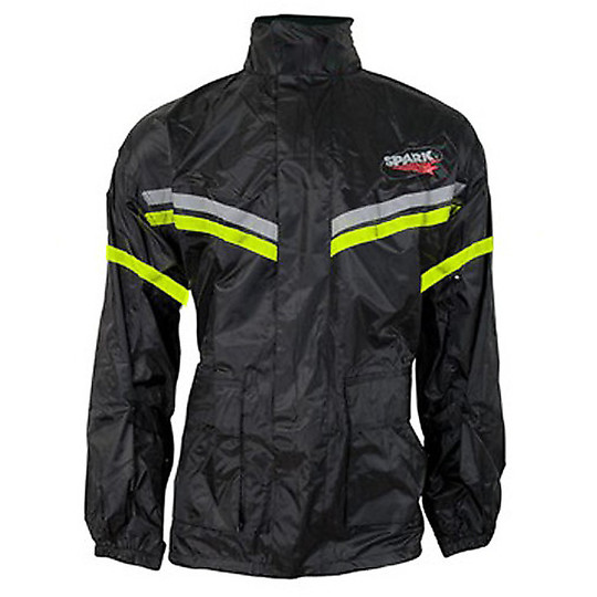 Rain Jacket Spark Hooded and Copriguanti Black Yellow Hy-Vision