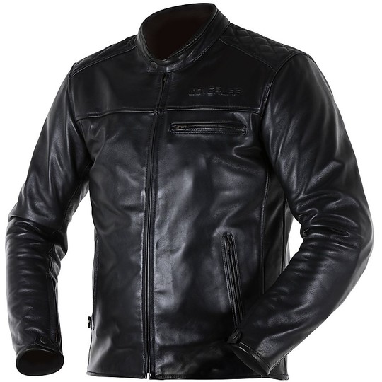 RAINEY Black Overlap Custom Leather Motorcycle Jacket