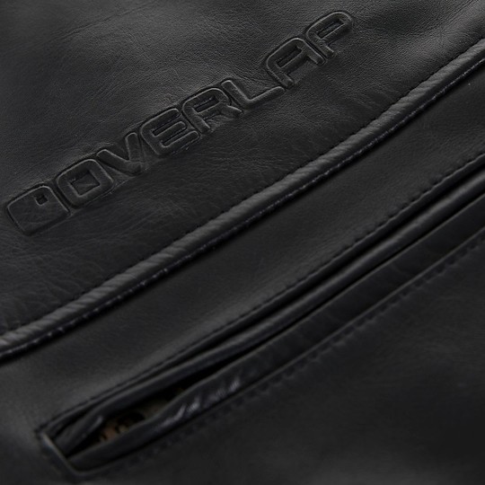 RAINEY Black Overlap Custom Leather Motorcycle Jacket