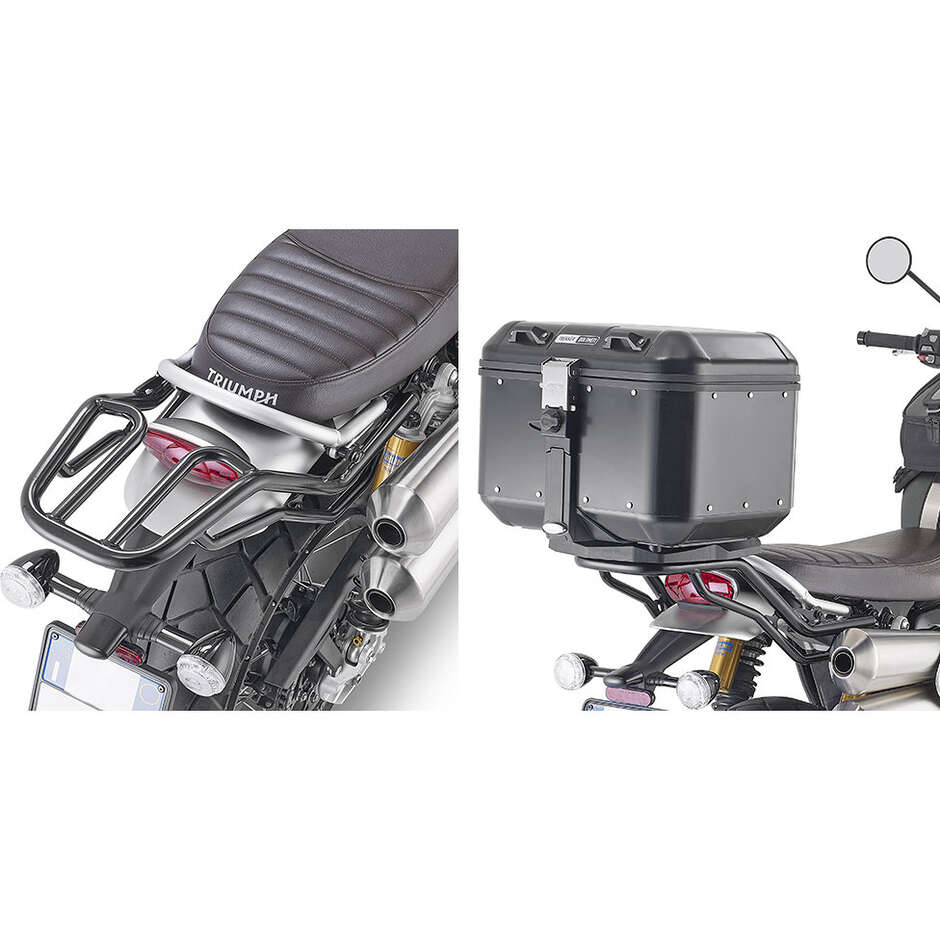 Rear rack for Monokey top case, glossy black Givi SR6416 For TRIUMPH Scrambler 1200 (19 > 24)