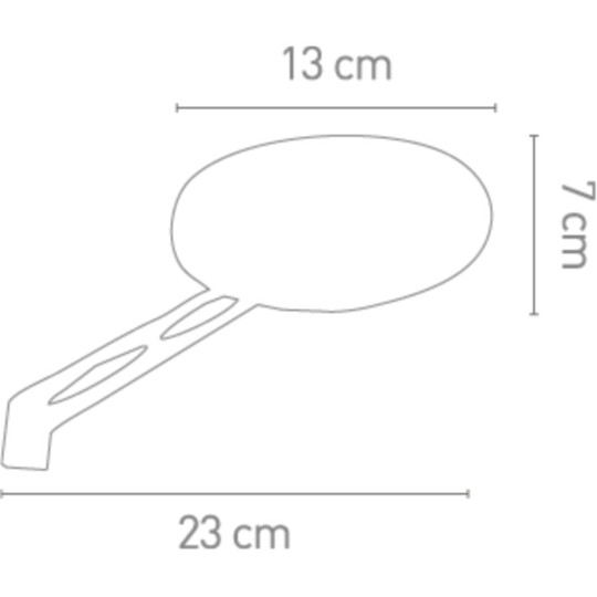 Rearview Mirror MotoChaft Model Custom Ovale Filtto Right