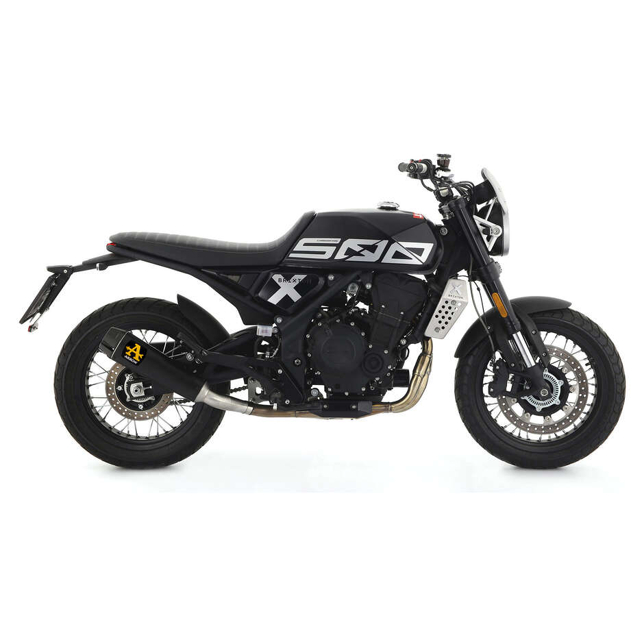 Rebel Exhaust with Dark Aluminum End Cap For Brixton CrossFire 500 X (21-24)