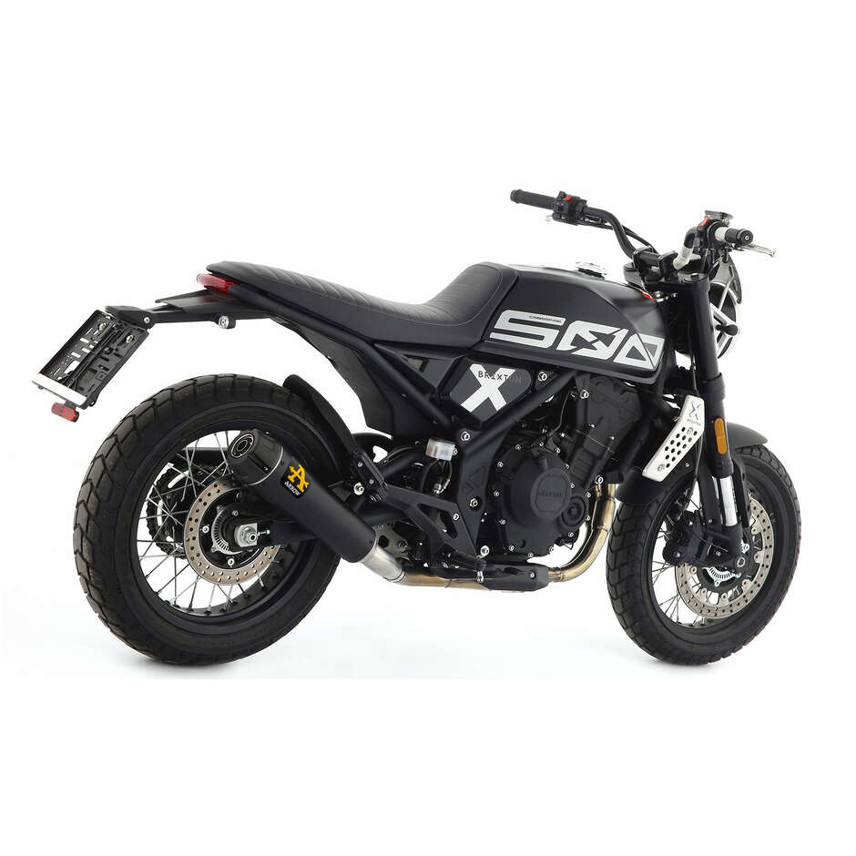 Rebel Exhaust with Dark Aluminum End Cap For Brixton CrossFire 500 X (21-24)