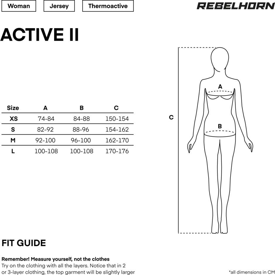 Rebelhorn ACTIVE II LADY Women's Underwear Shirt Black Grey