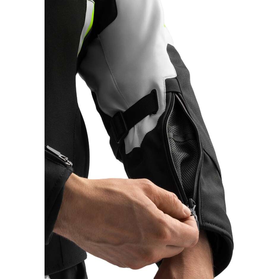 Rebelhorn BORG II Fabric Motorcycle Jacket Black Grey Fluorescent Yellow