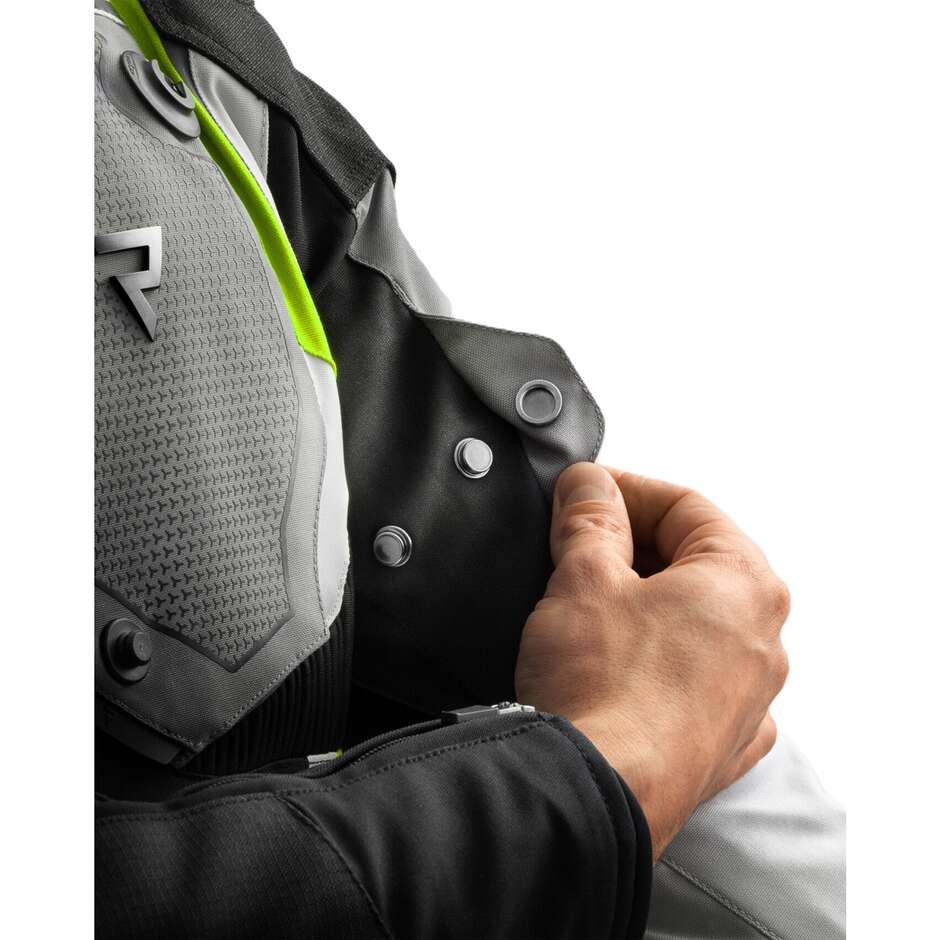 Rebelhorn BORG II Fabric Motorcycle Jacket Black Grey Fluorescent Yellow