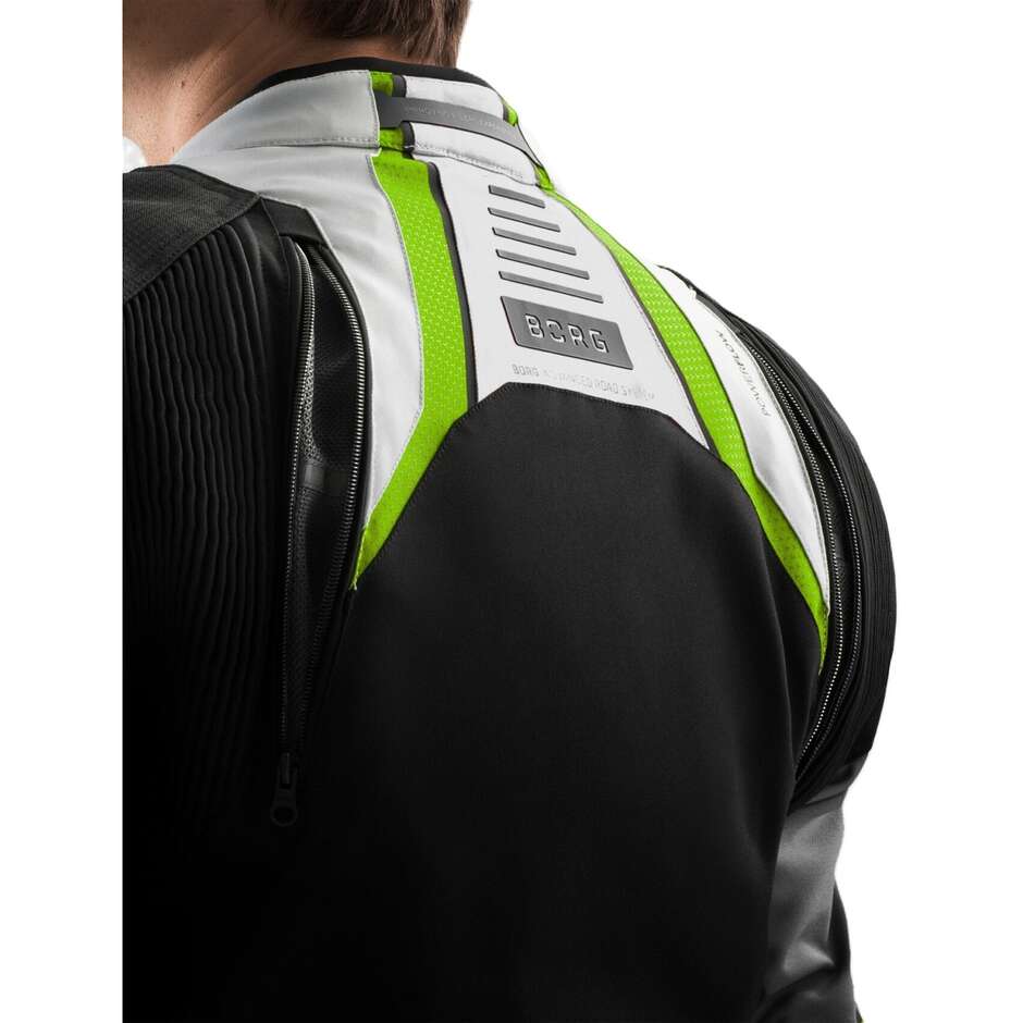 Rebelhorn BORG II Fabric Motorcycle Jacket Black Grey Fluorescent Yellow