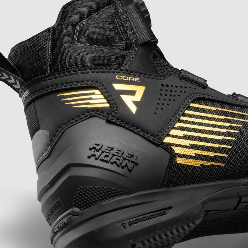 Rebelhorn CORE Motorcycle Boots Black Gold