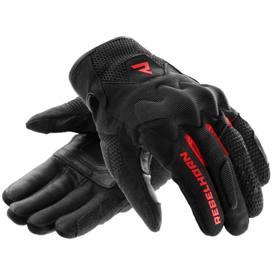 Rebelhorn CORE Motorcycle Gloves Black Red